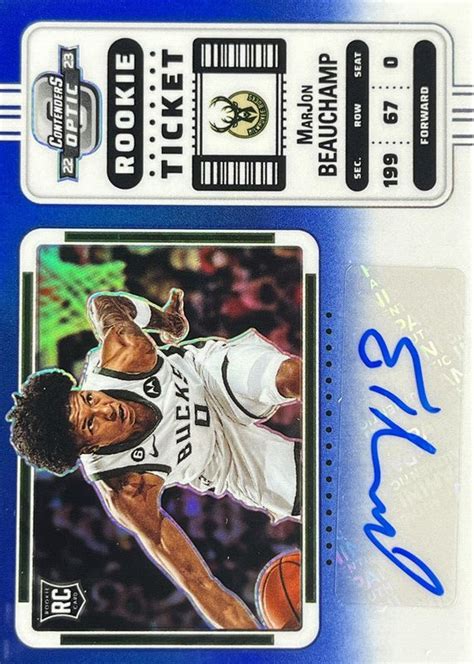 MarJon Beauchamp 2022 Contenders Optic Rookie Ticket Auto Variation