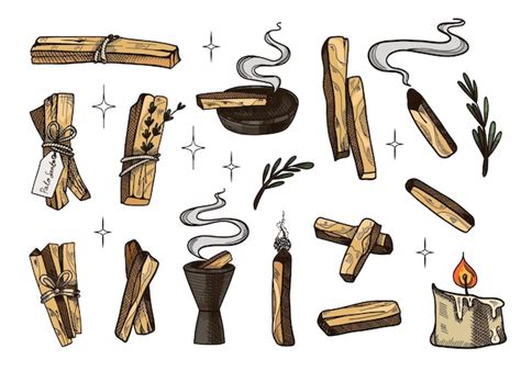 Premium Vector Palo Santo Hand Drawn Sticks Aromatherapy For