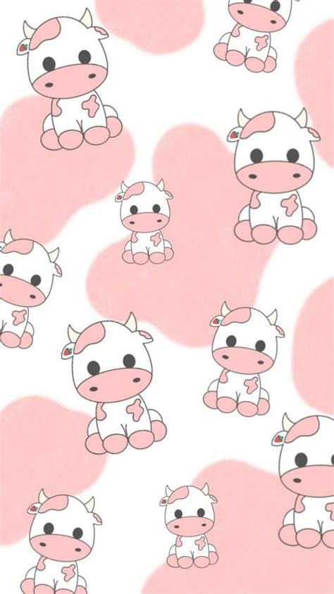 Aesthetic Pink Cow Print Wallpaper