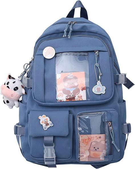 Kukuzhu Kawaii Backpack With Cute Pin Accessories Plush Pendant Kawaii