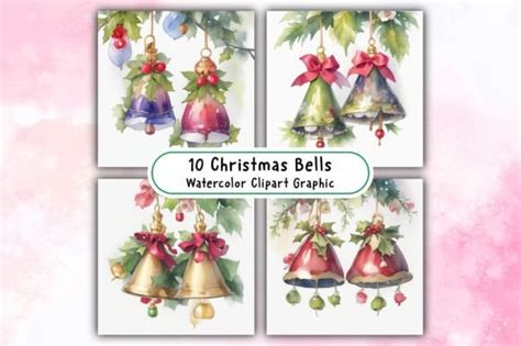 Christmas Bells Watercolor Clipart Graphic By Design Point Creative