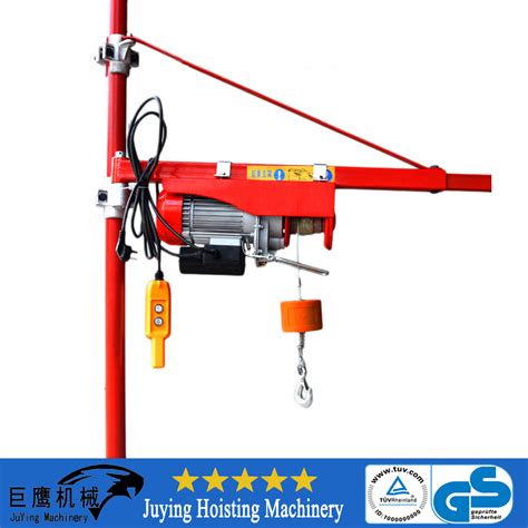 Single Phase 220v Electric Wire Rope Hoist Pa1000 With Trolley China