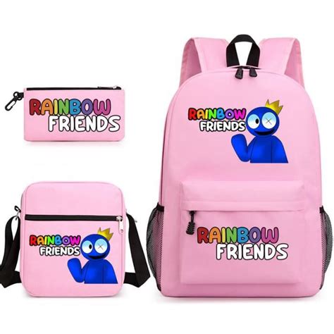 Rainbow Friends Sac à Dos pour Enfant Ensemble avec Trousses et Sac à