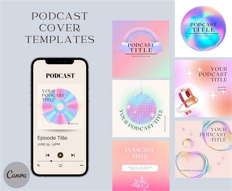 Podcast Cover Art Template Canva Template Podcast Graphics - Etsy