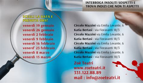 Calendario Cene Con Delitto Zo Teatri