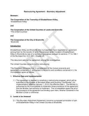 Fillable Online Elizabethtownkitley Civicweb Restructuring Agreement