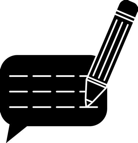 Write comment icon in Black and White color. 25014360 Vector Art at ...