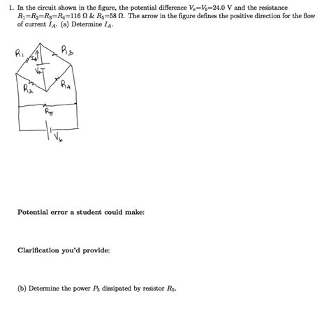 SOLVED In The Circuit Shown In The Figure The Potential Difference Va