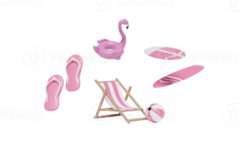 3d Travel Summer Sea With Beach Chair Inflatable Flamingo 11104417 Png