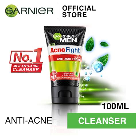 Garnier Men Acno Fight Anti Acne Face Wash Ml Shopee Malaysia