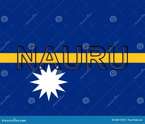 National Flag Of Nauru Word Stock Illustration Illustration Of