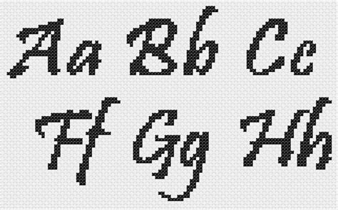 Cursive Cross Stitch Alphabet Pattern Calligraphy Cross Stitch Letters