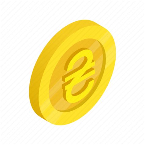Coin, currency, finance, gold, hryvnia, isometric, ukraine icon ...