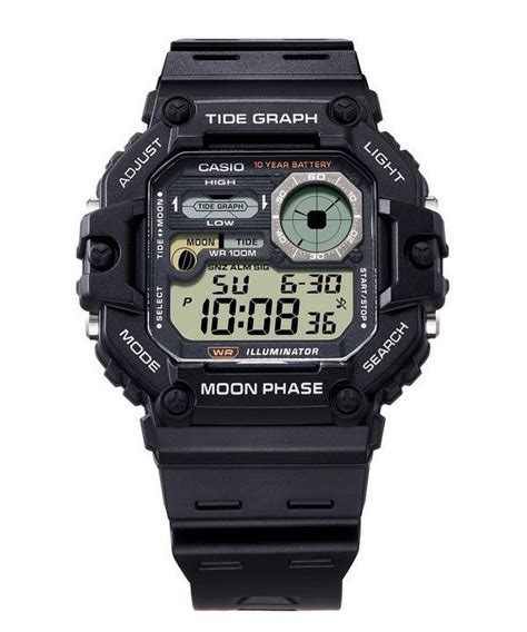 Casio Standard Digital Graph Moon Phase Resin Strap Quartz WS 1700H 1AV