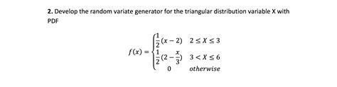 Solved Develop The Random Variate Generator For The Chegg