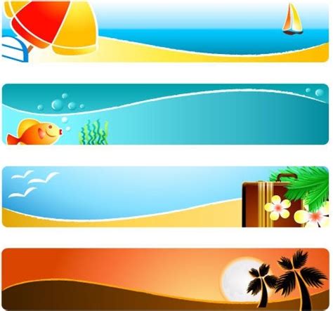 Beach vector banner free vectors free download new collection