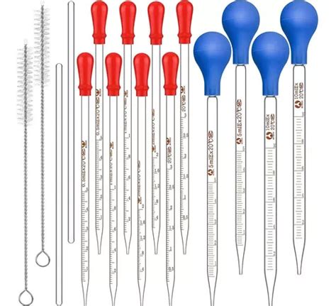 16 Pipetas De Vidrio Cuentagotas Graduadas 0 5 10 Ml Meses sin interés