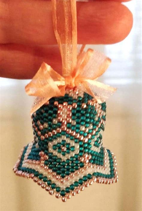 Beaded Bell Tutorial Pdf Pattern Tubular Peyote Christmas Etsy