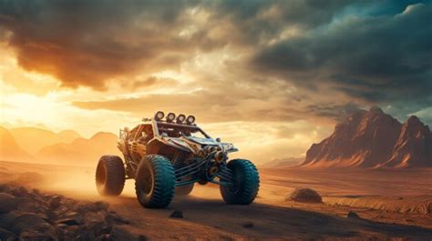 Premium Ai Image A Car Driving Through A Desert