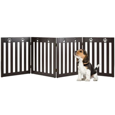 24'' Folding Wooden Freestanding Pet Gate Dog Gate W/360° Hinge ...