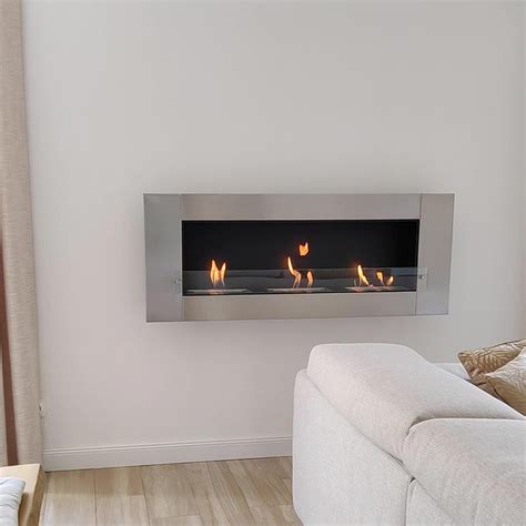 Large Elegant Wall Mounted Bioethanol Fireplace