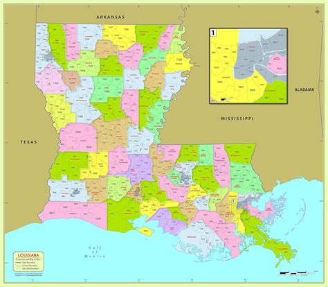 Louisiana Zip Code Map Map Of The Usa With State Names