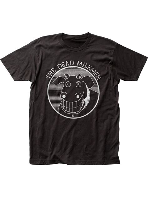 Dead Milkmen Punk Rock Band Music Cow Logo Black Adult Fitted Jersey T