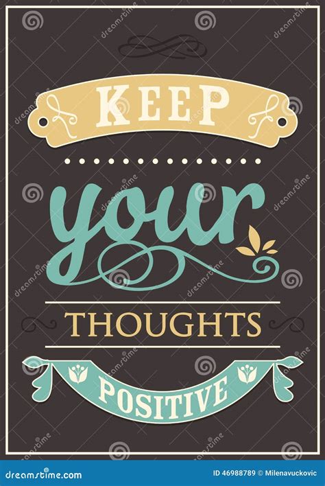 Keep Your Thoughts Positive Stock Vector Illustration Of Harmony