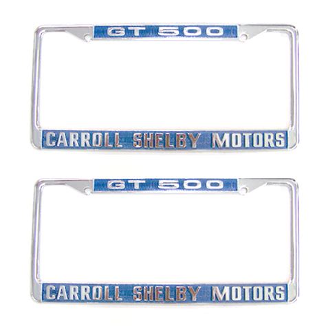 GT500 Carroll Shelby Motors License Plate Frames Pair