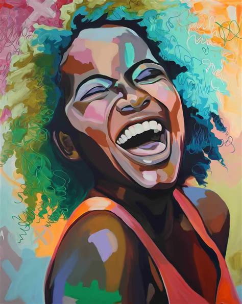 Black Woman Laughing Graffiti Art Painting Inspiration Poster Art