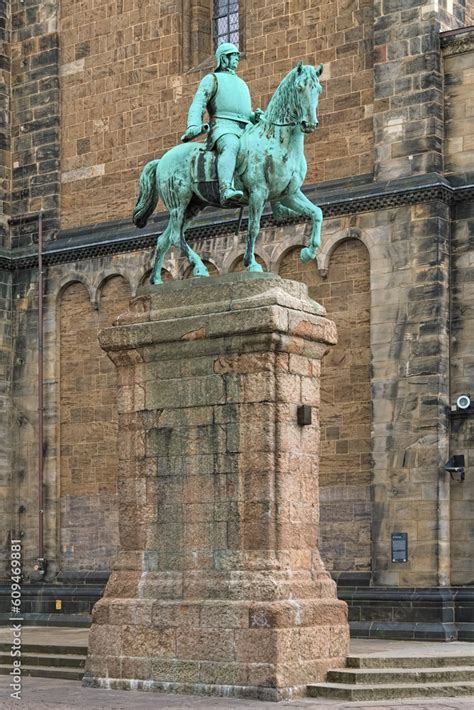 Bremen Germany Bismarck Monument Close To Bremen Cathedral The