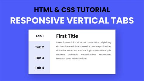 Responsive Vertical Tabs Using Html Css Javascript Youtube