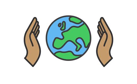 Hand Holding Planet Earth Linear Vector Icon Save The Planet Earth