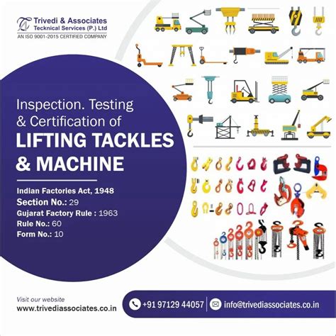 Lifting Tackles Inspection Certification Service In Vadodara