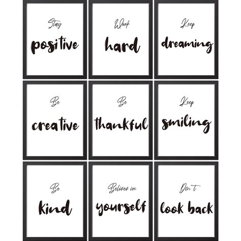 Buy Pieces Inspirational Wall Art Black And White Positive Quotes