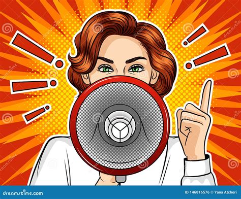 Girl With Loudspeaker Cartoon Vector 4330147