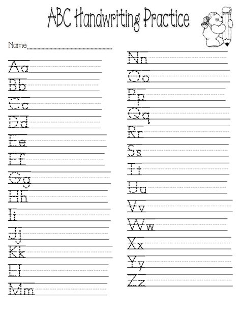 Practice Abc For Kindergarten