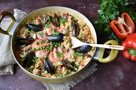 Паэлья с морепродуктами - рецепт приготовления с фото пошагово