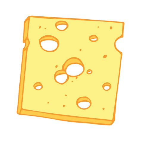 Hand Drawn Cheese Parts And Slices Isolated On A White Background