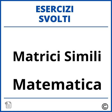 Esercizi Matrici Simili PDF Svolti Soluzioni