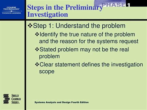 Preliminary Investigation Definition Steps Analysis