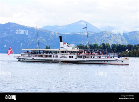 Steam Ferry Lake Lucerne Switzerland Stock Photo Alamy