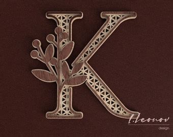 Laser Cut DXF Letter K DXF Alphabet Letter K Laser Cut Etsy UK