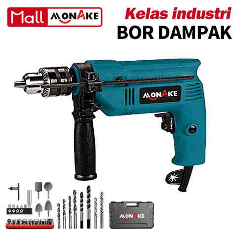 Jual MONAKE Mesin Bor 13mm Impact Drill Tangan Listrik Electric Drill