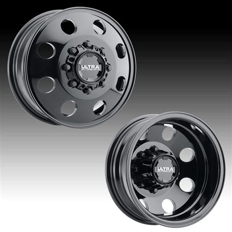 Ultra 002bk Modular Dually Gloss Black Custom Truck Wheels 002bk