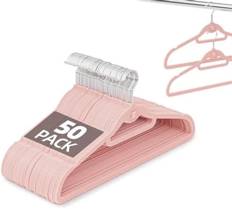 Amazon Velvet Hangers Pack Pink Non Slip Stackable Clothes