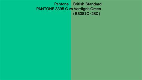 Pantone 3395 C Vs British Standard Verdigris Green Bs381c 280 Side By