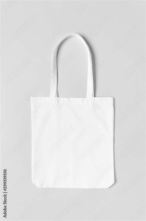 White Tote Bag Mockup On A Grey Background Adobe Stock