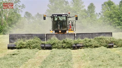 MOWING MERGING HARVESTING Alfalfa With Big Tractors YouTube