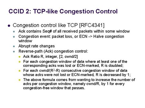 Datagram Congestion Control Protocol Dccp Cisc Tcpip